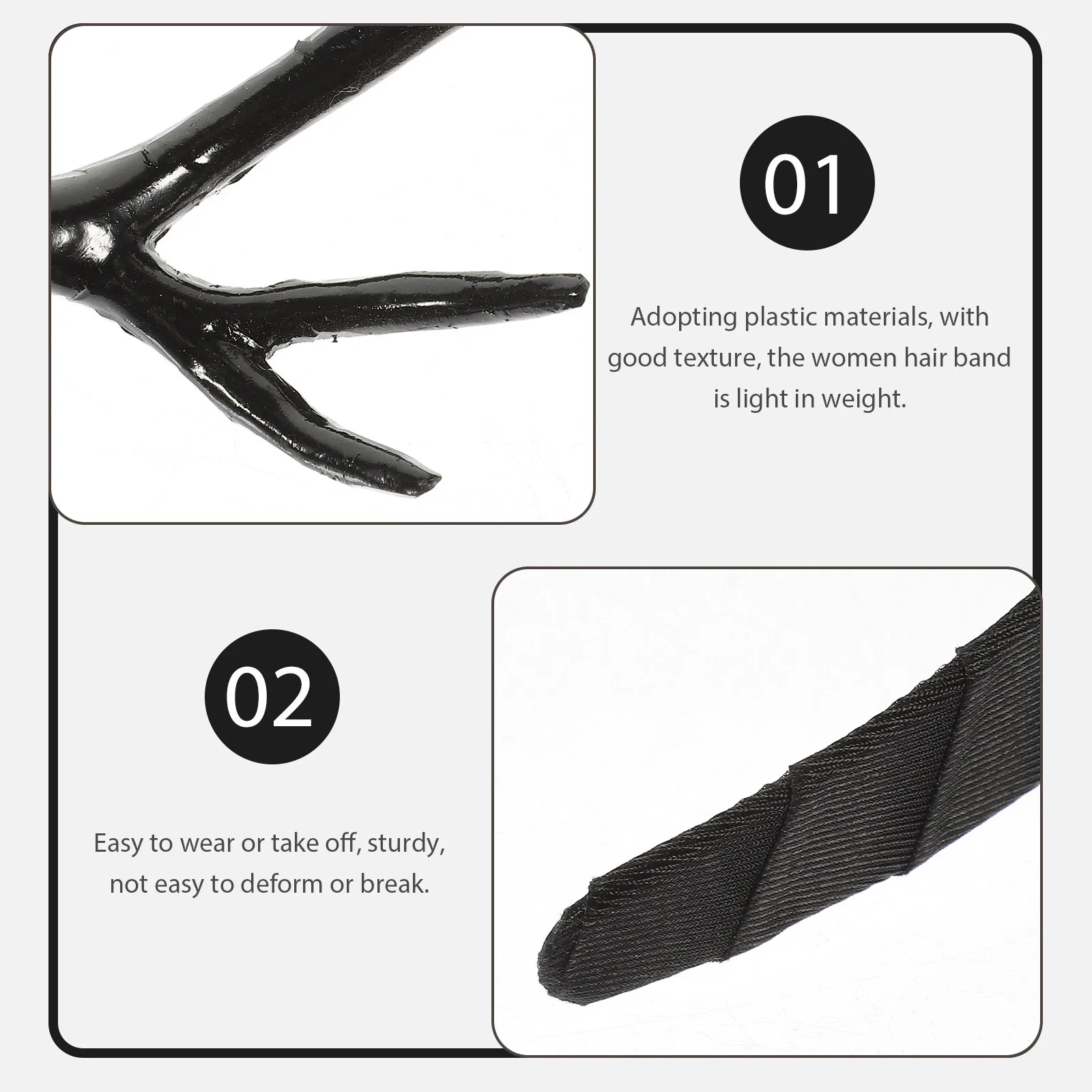 

Antler Headband Christmas Festival Birthday Party Plastic Lightweight Sturdy Womens Headband Girls Hair Accessories
