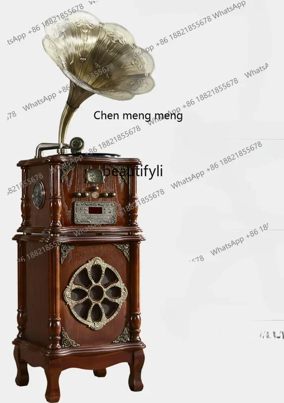 D178 Y Phonograph Desktop Retro Living Room European Vinyl Record Player Old Antique Solid Wood Talking Machine