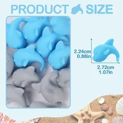 LOFCA 10Pcs Food Grade Mini Silicone Dolphin Beads Cute Cartoon Rodent BPA-Free Teething Necklace Care DIY jewelry toys