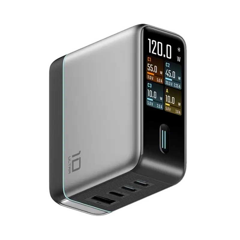 

CJSD-No.10 Gan Super 1.57-Inch Screen Ultra AD1204U 120W 100 MAX 4 Ports USB-C For Phone Laptop US Plug