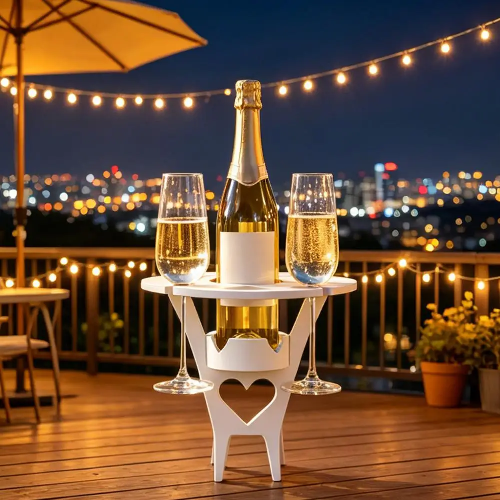 Wine Glass Table Outdoor Wine Glass Rack Portable Compact with Ground Stake Easy to Assemble Rack for Outdoor Activities