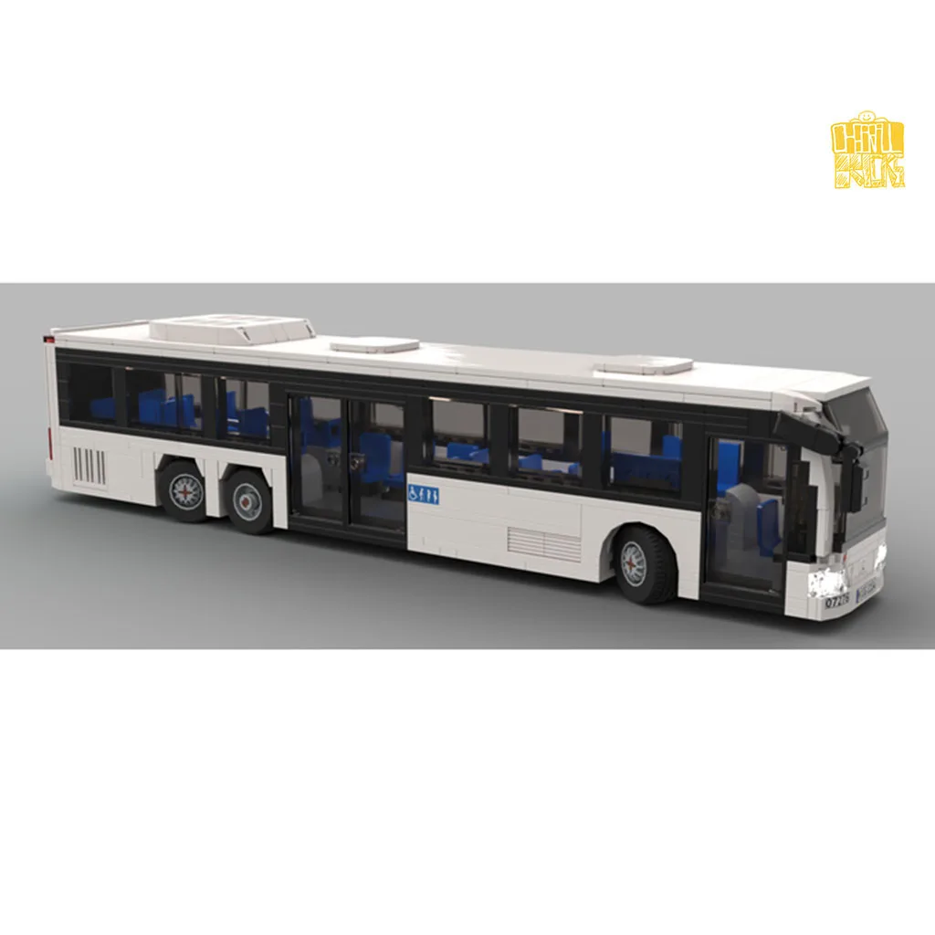 XM444 2007 Mer-B Bus Model With PDF Drawings Building Blocks Bricks Kids DIY Toys Birthday Christmas Gifts