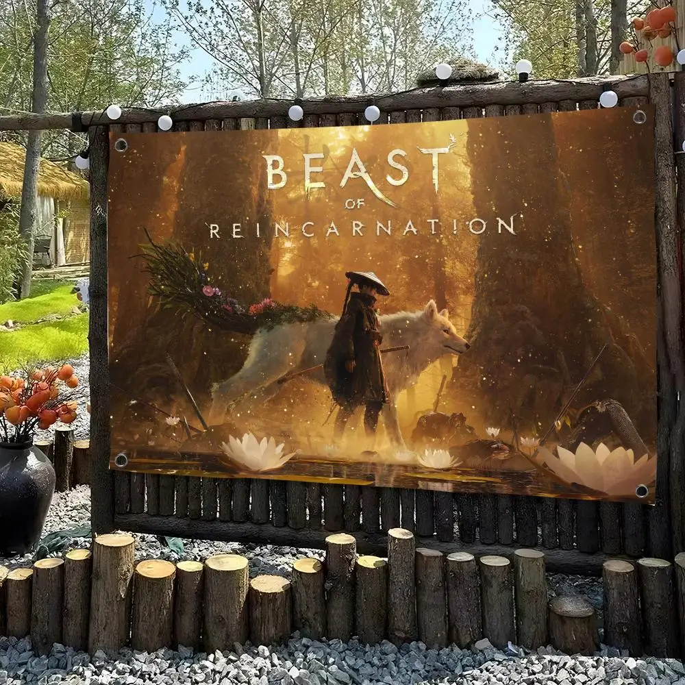 Game B-Beast of Reincarnation Tapestry Vintage Wall Hanging Decor Microfiber Fabric Poster Room Art Bedroom Home Gift