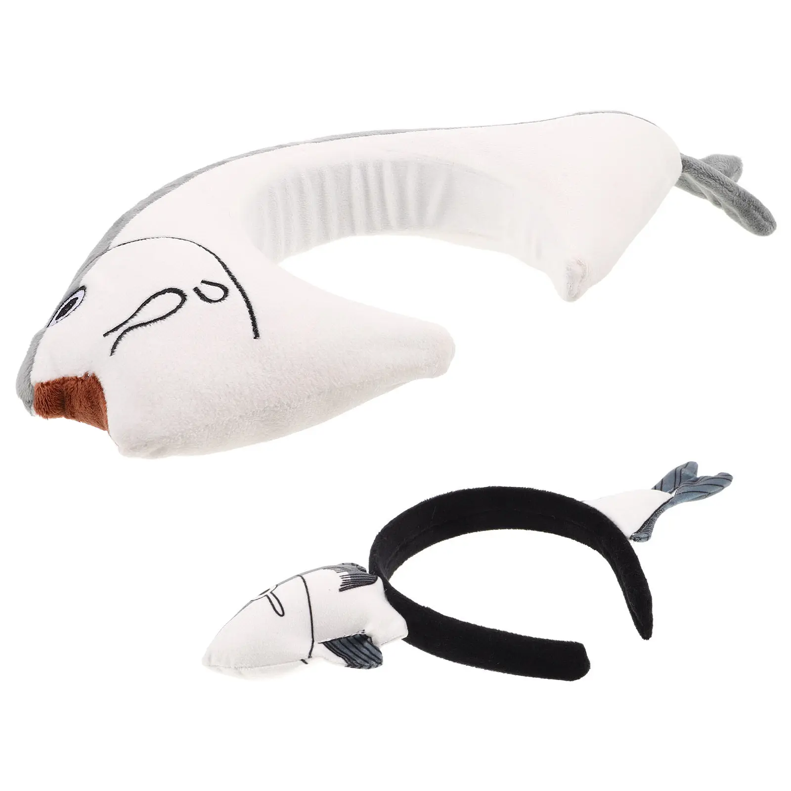 2pcs Salted Fish Headbands – Funny Cartoon Sea Animal Hair Hoops for Halloween, Cosplay, Party & Spa Theme