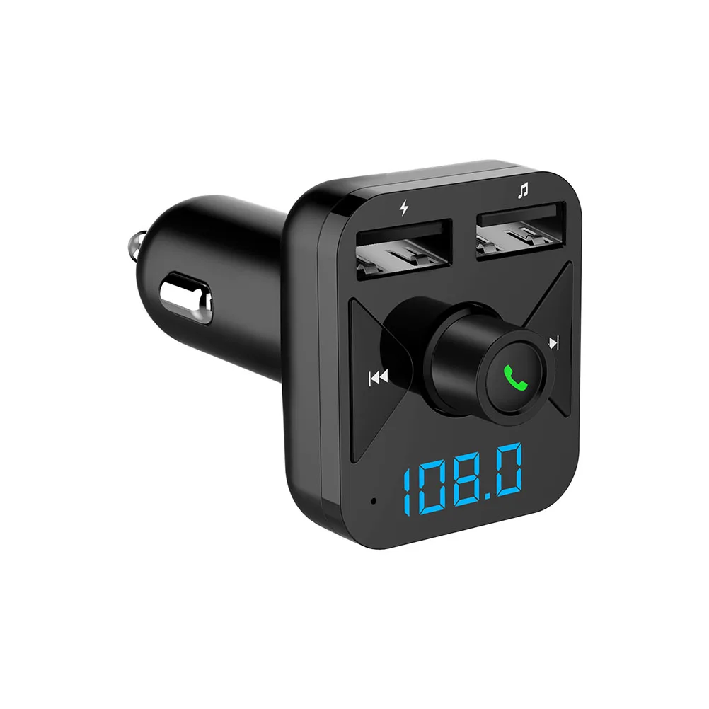 

Dual USB Ports Receiver Car FM Transmitter MP3 Player Card Reader 3.4A Fast Charging Noise Cancellation for