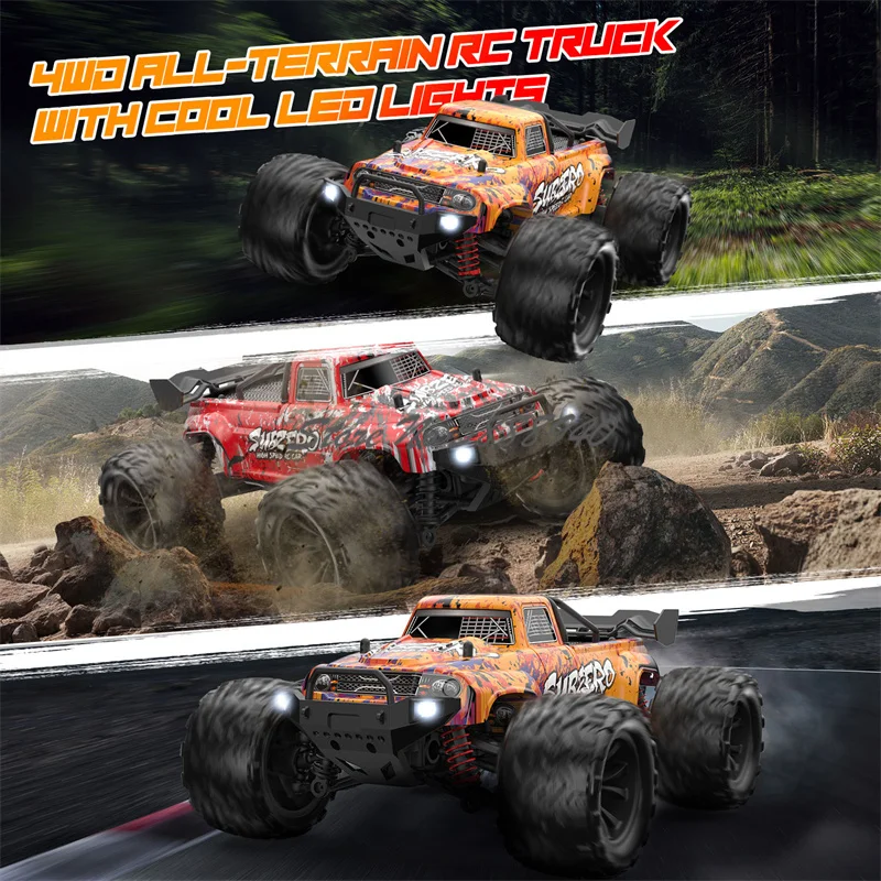 50KM/H Off Road High-Speed Remote Control Truck Vehicle 1:16 Scale 2.4G 4WD Waterproof All Terrain Drift RC Truck Car Model Toy