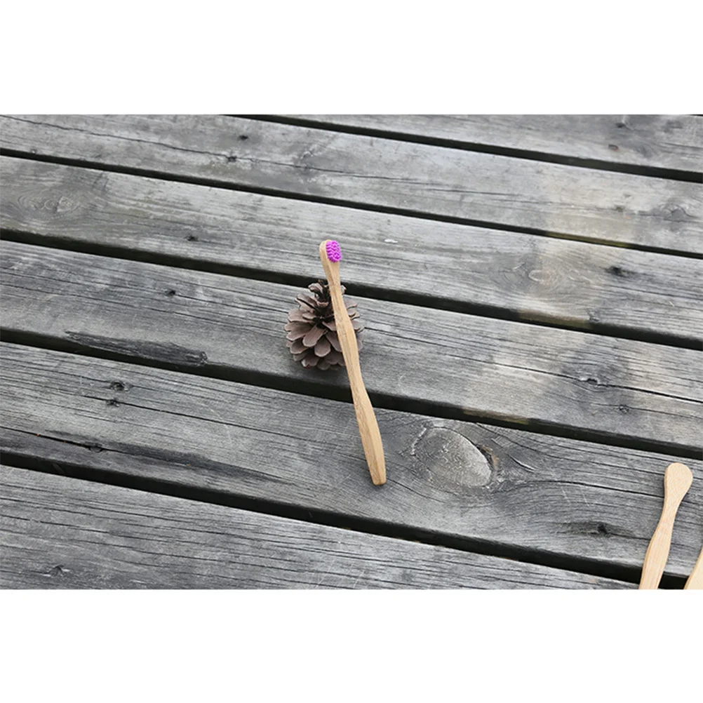 

4Pcs Bamboo Toothbrushes Coated Tongue Brushes Oral Health Ultrathin Bristles Ergonomic Design Bamboo Toothbrushes