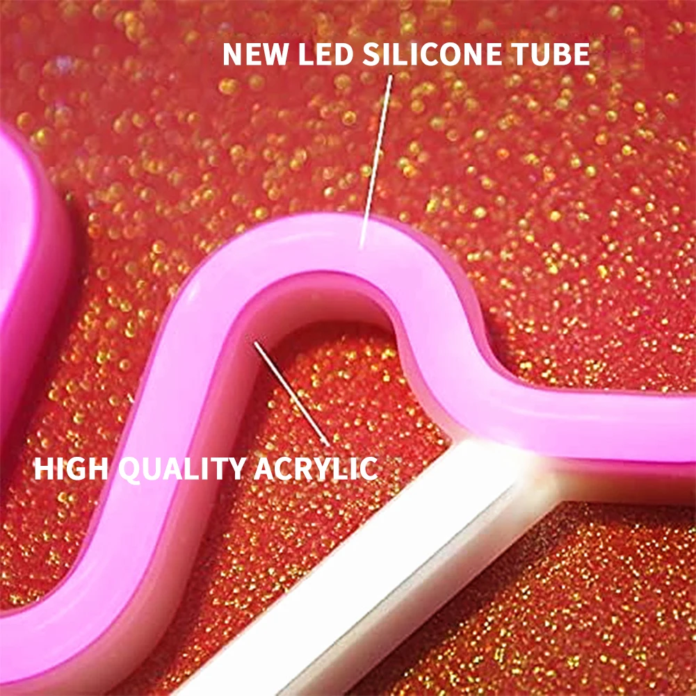 USB Powered LED Neon Sign para Wall Decor, Bateria Luminous Neon Lamp, Decoração de Natal e Halloween