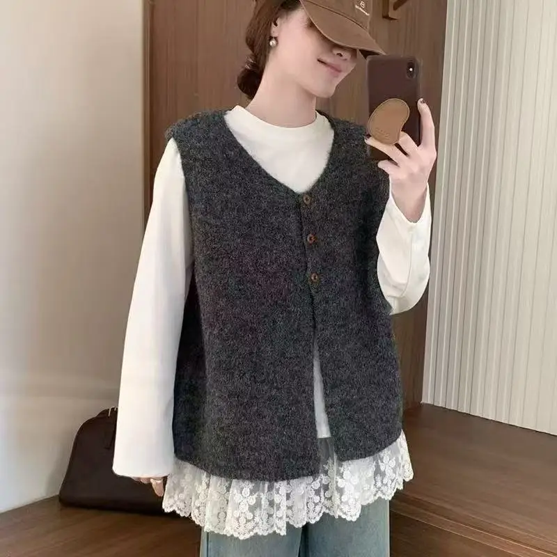 Women's 2026 Special Temperament Elegant and Simple Autumn New Foreign Style Unique and Thin V-neck Knitted Sweater Vest