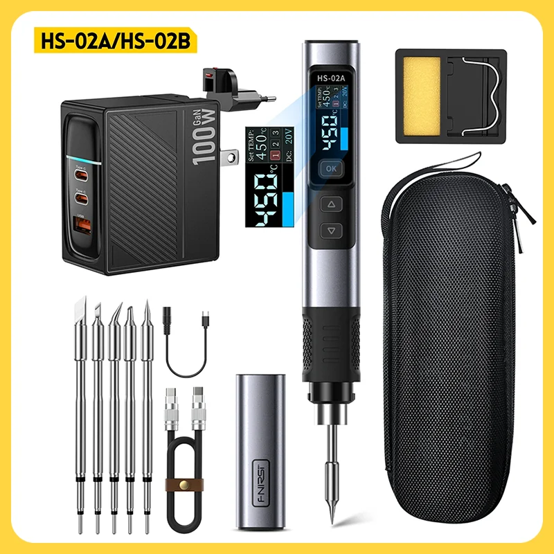 FNIRSI HS-02 Akıllı Elektrikli Havya 24V 100-450 ℃ Kaynak