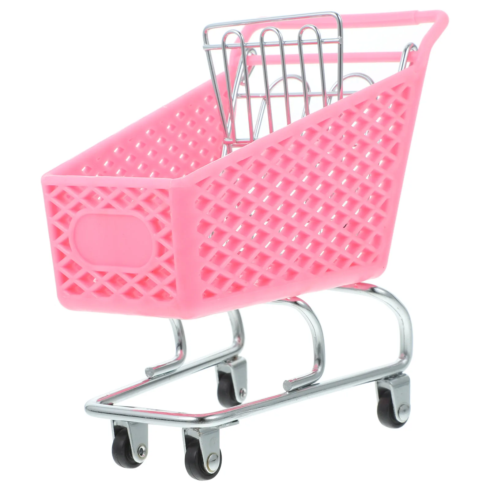 

Mini Shopping Cart Creative Storage Basket Rought Iron Metal Crafts Utility Baskets Simple Practical Design Use