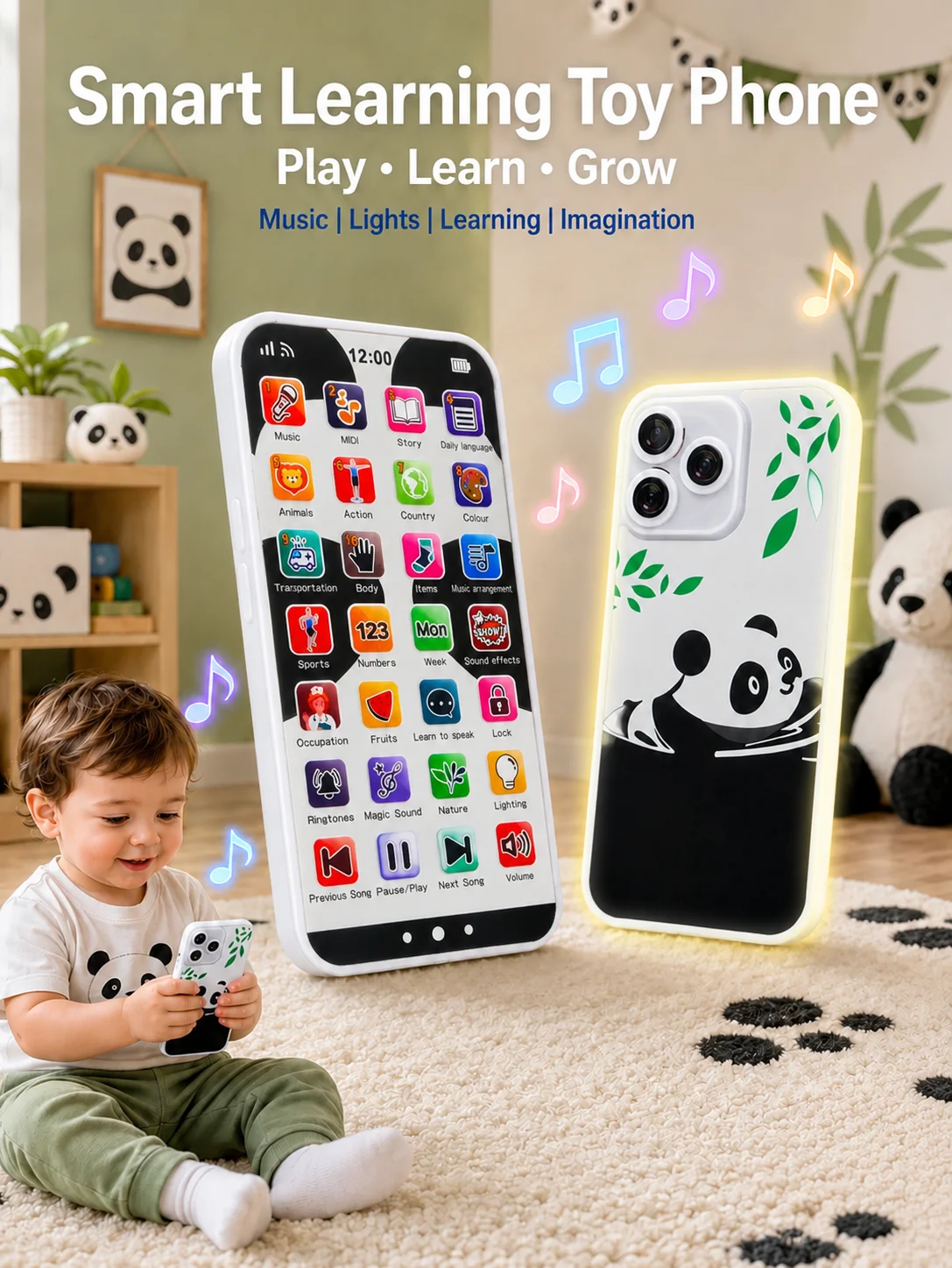 1 Children's Early Education and Intelligence-Enhancing Phone, Rabbit Multi-Functional Learning Machine, Early Education Toy