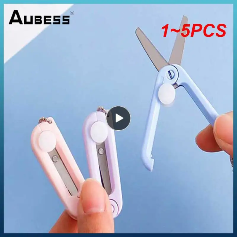 1~5PCS Safety Fold Stainless Steel Mini Universal Morandi Slicer Multifunction Home Scissors Mini Tool Portable Anti-rust