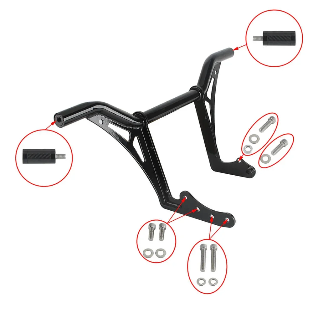 For Complete Crash Bar Kit for Harley Low Rider ST 117 2022~24 Anti Tip Over Protection Delrin Sliders Strong Steel Construction