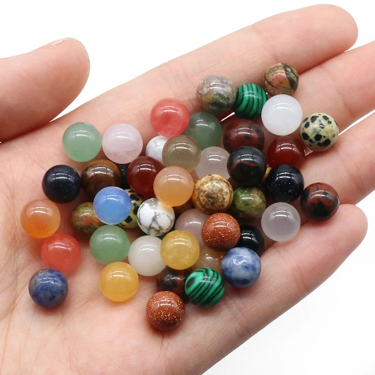 10pcs 8mm Non-porous Natural Stone Loose Beads Crystal Quartz Spacer Beads for Jewelry Making DIY Necklace Bracelet Accessories