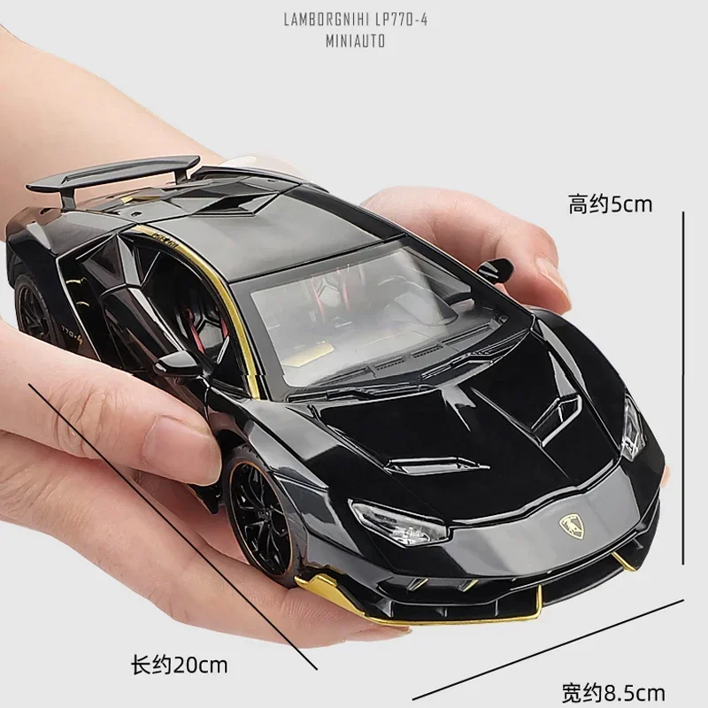 Modelo de coche de aleación de lujo de Lamborghini LP770, vehículos de simulación súper deportivos, juguetes para niños, regalo de cumpleaños, coche en miniatura coleccionable