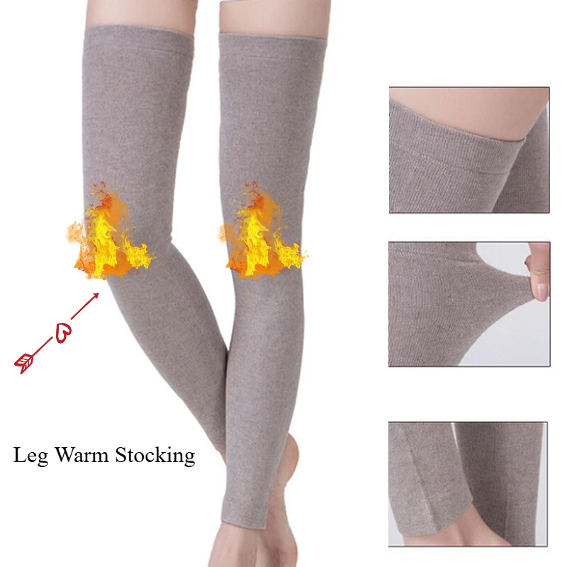 Woman Fleece Leg Warm Stocking Holder Seamless Wool Long Socks Knee Winter Protector Breathable Warmers Physical Keep Warm