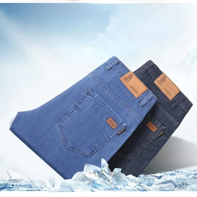 

Spring Summer New Les Aires Soft Lyocell Fabric Casual Wide Loose Cargo Mens Jeans Denim Homme Sexy Pants