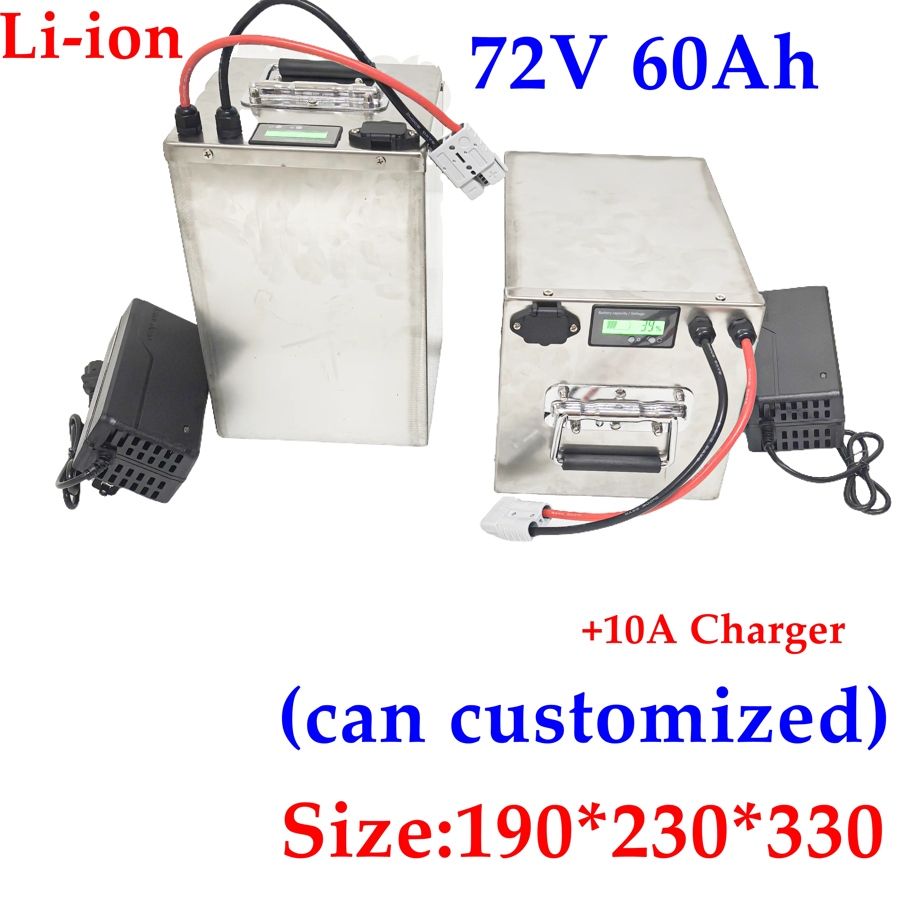 72v 60Ah li-ion lithium battery 72V with BMS for 3000W 5000W club bicycle bike tricycle motorhome AGV +10A charger.