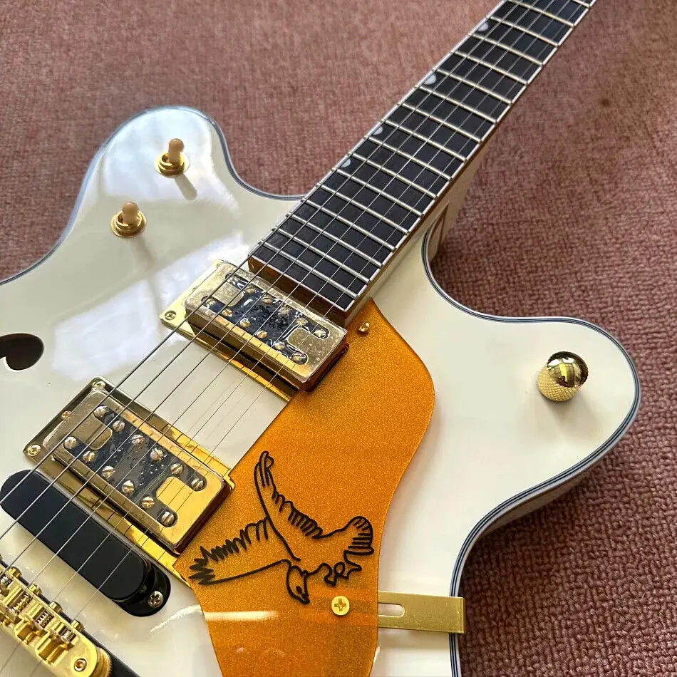 

New Half Hollow Electric Guitar Jazz Model Gold Accessory, Bigsby Vibrato System