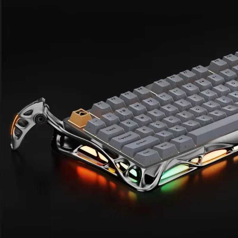 GravaStar K1 Pro 75% Teclado mecânico sem fio para jogos com interruptores lineares com retroiluminação RGB e moldura