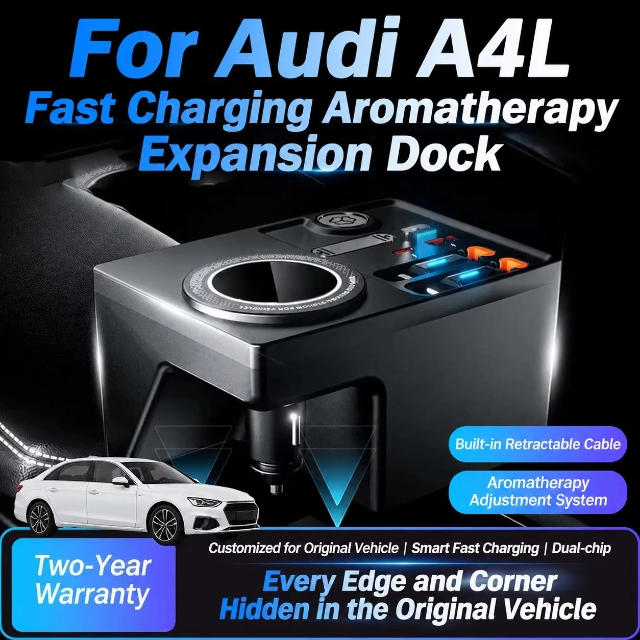 Car Air Freshener Super Fast Charging Hub Wireless Charger Interior Upgrade Accessories For Audi A4L / A5 2017-2025 S4/ S5 18-24