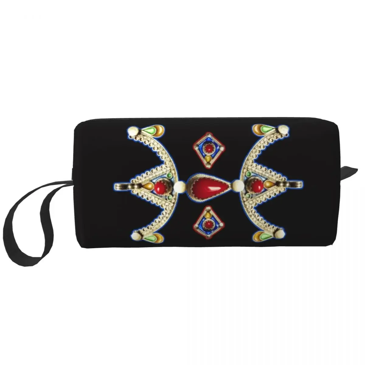 Z Imazighen Kabyle Jewelry Travel Cosmetic Bag Amazigh Berber Ethnic Makeup Toiletry Organizer Lady Beauty Storage Dopp Kit