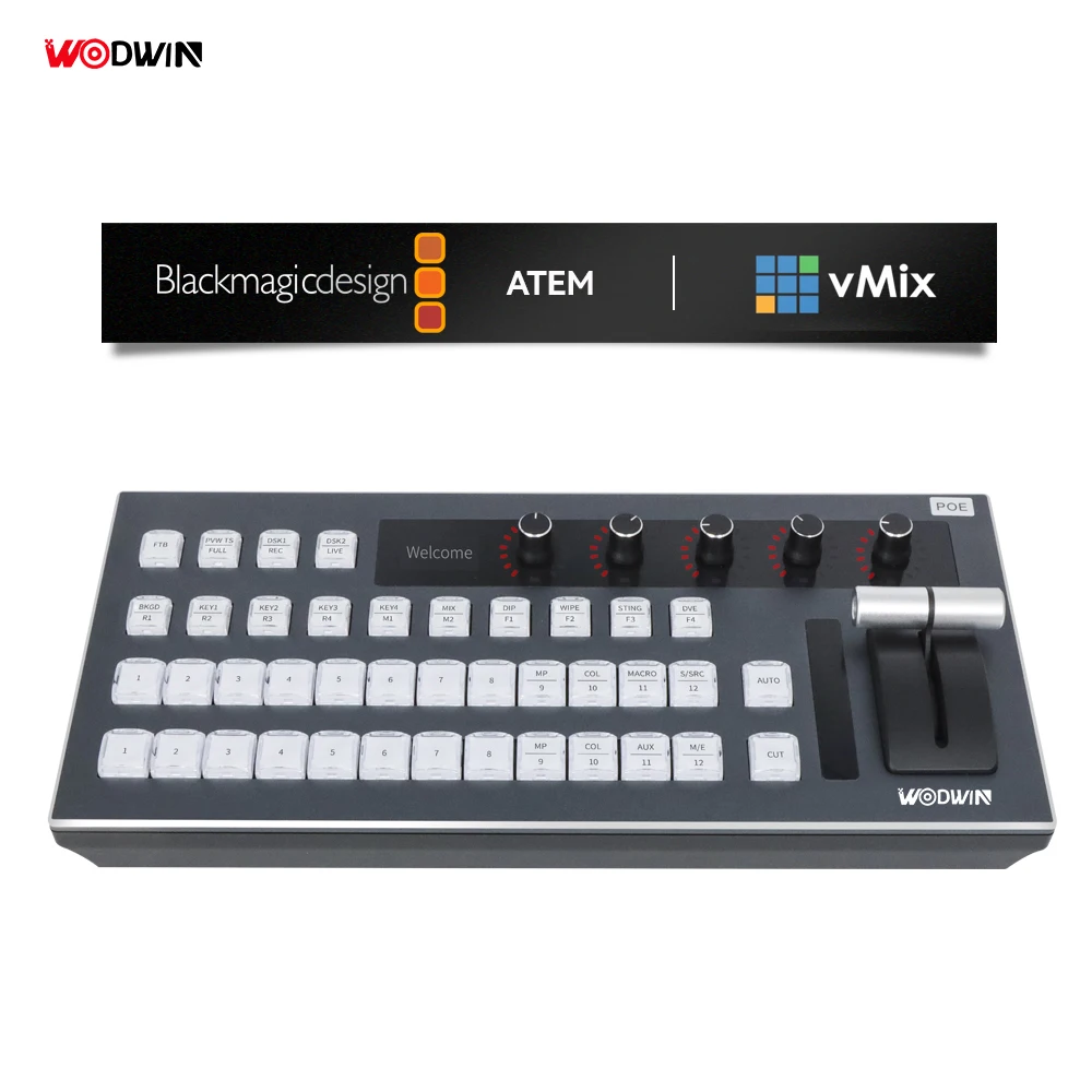 Hot Selling 12 Channel VMix Atem IP Controller Panel Video Mixer Switcher Live Streaming for Sport Church TV Studio