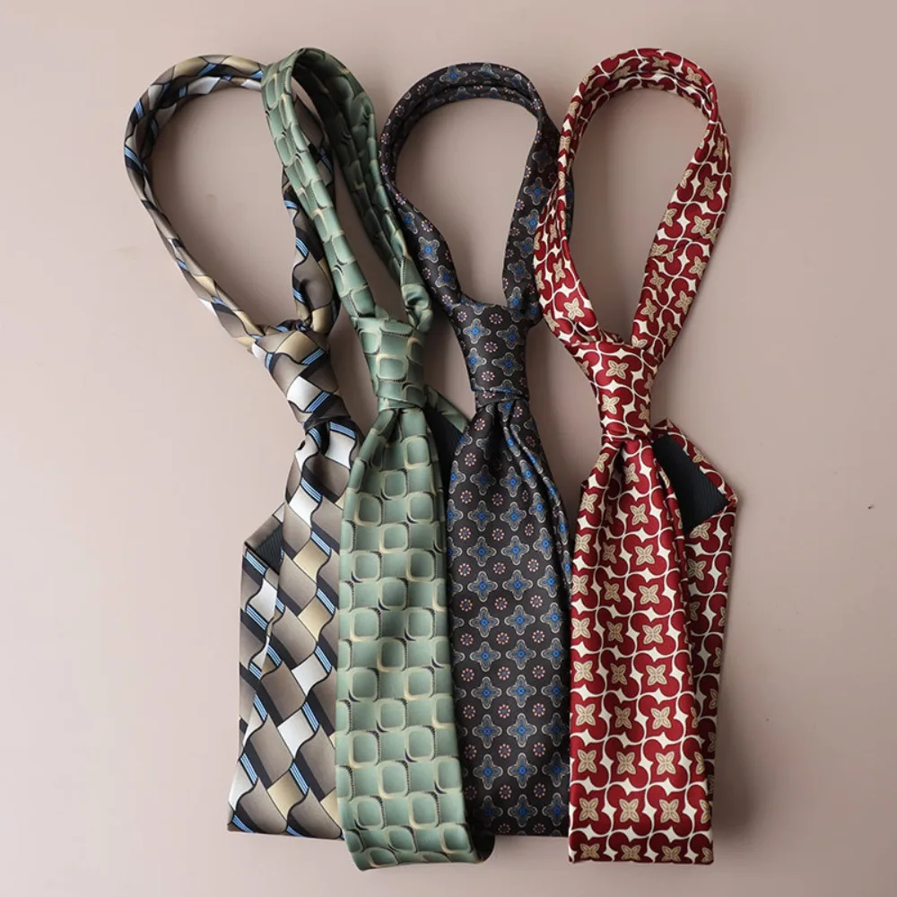 Ретро галстук из искусственного шелка, регулируемый 8 см, элегантный мужской галстук с геометрическим рисунком в богемном стиле, аксессуары для делового костюма