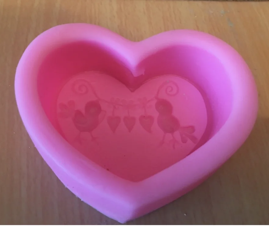 Joy Birds Heart Shape Craft Art Silicone Soap Mold Craft Molds DIY Handmade Soap Molds H525