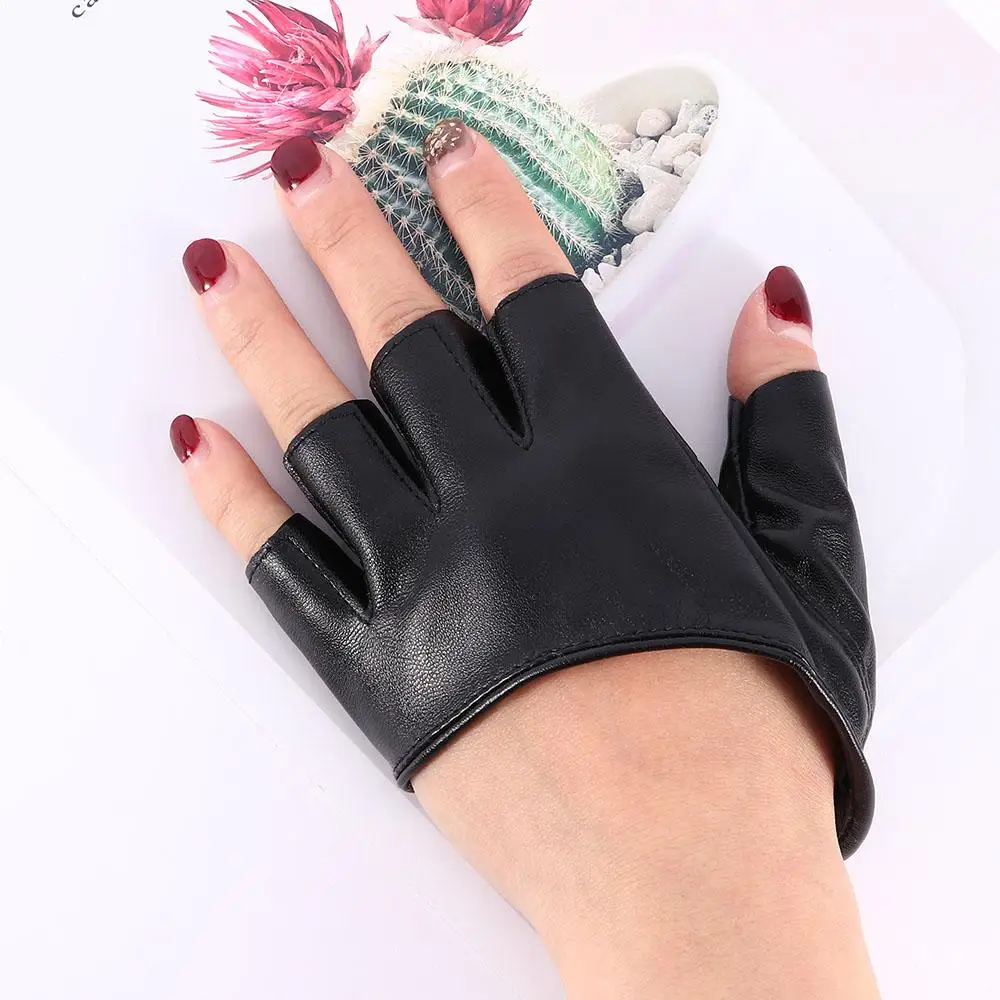 1 Pair Clothing Accessories PU Leather Half Finger Fingerless Gloves Half Palm Pole Dance
