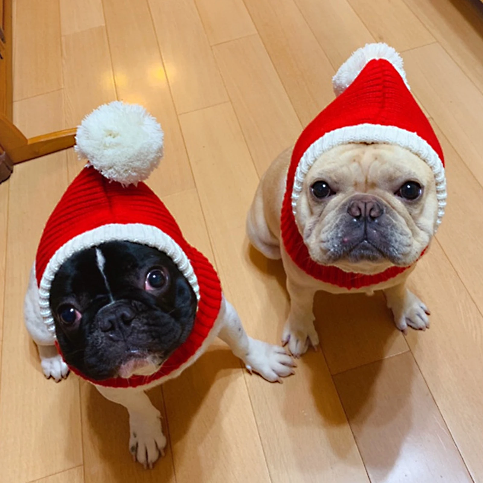 

Pet Santa Hat Dog Winter Christmas Woolen Small Clothes Xmas Hats for Puppy Pajamas