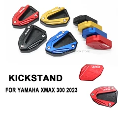 For YAMAHA XMAX300 XMAX 300 X-MAX 300 X-MAX300 Motorcycle CNC Kickstand Foot Side Stand Extension Pad Support Plate 2023