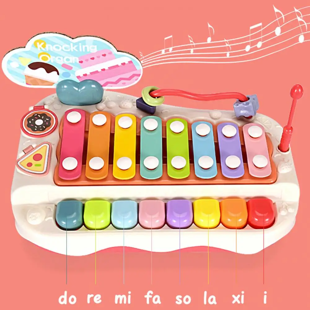 Toddler Piano Instrument Toddler Musical Toy 2-in-1 Baby Xylophone Toy Sounds Hand-eye Coordination Practice Musical for Finger