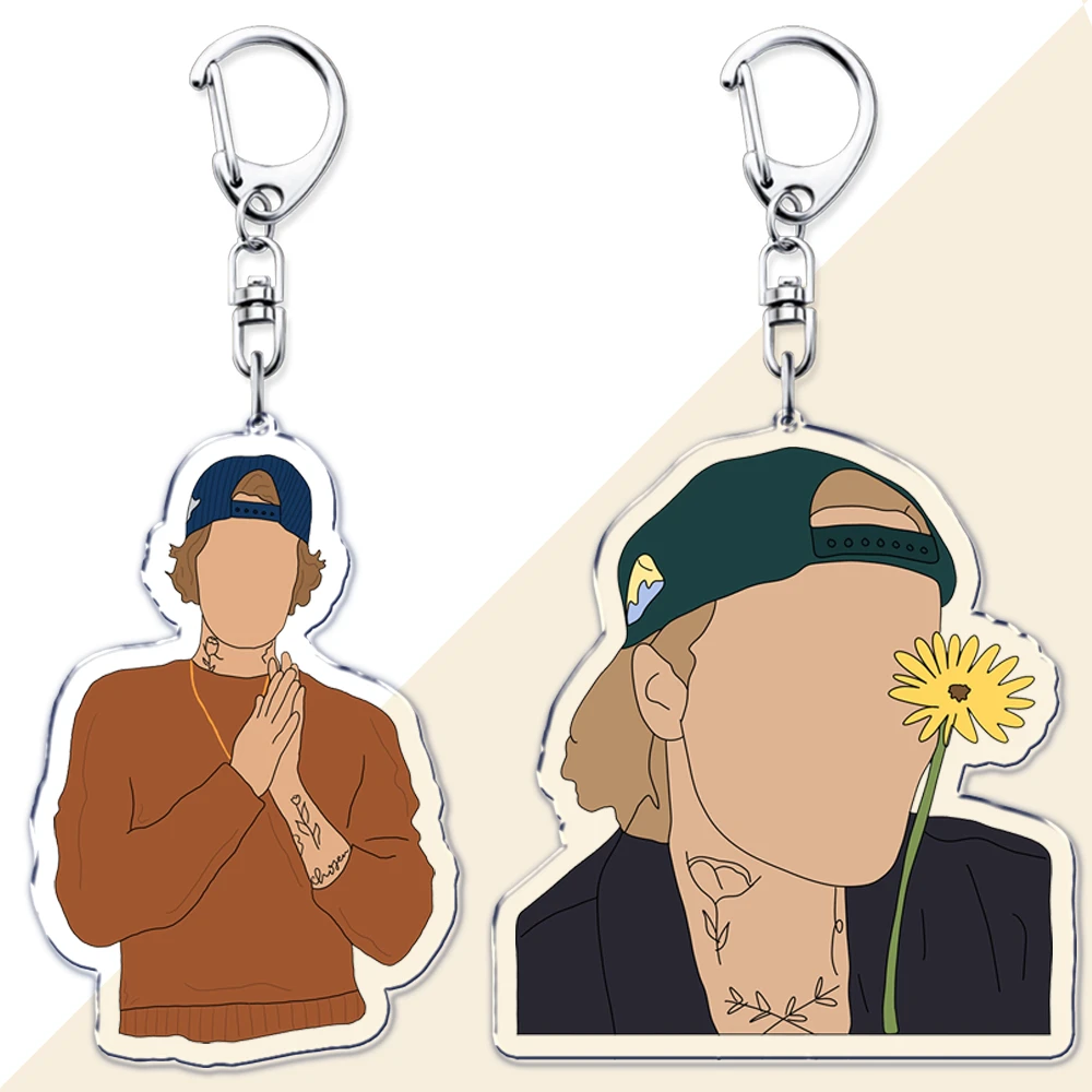 Popular Singer Keychains for Accessories Yummy Love Belieber Drew Bear Peach Music Keyring Fans Friends Gifts