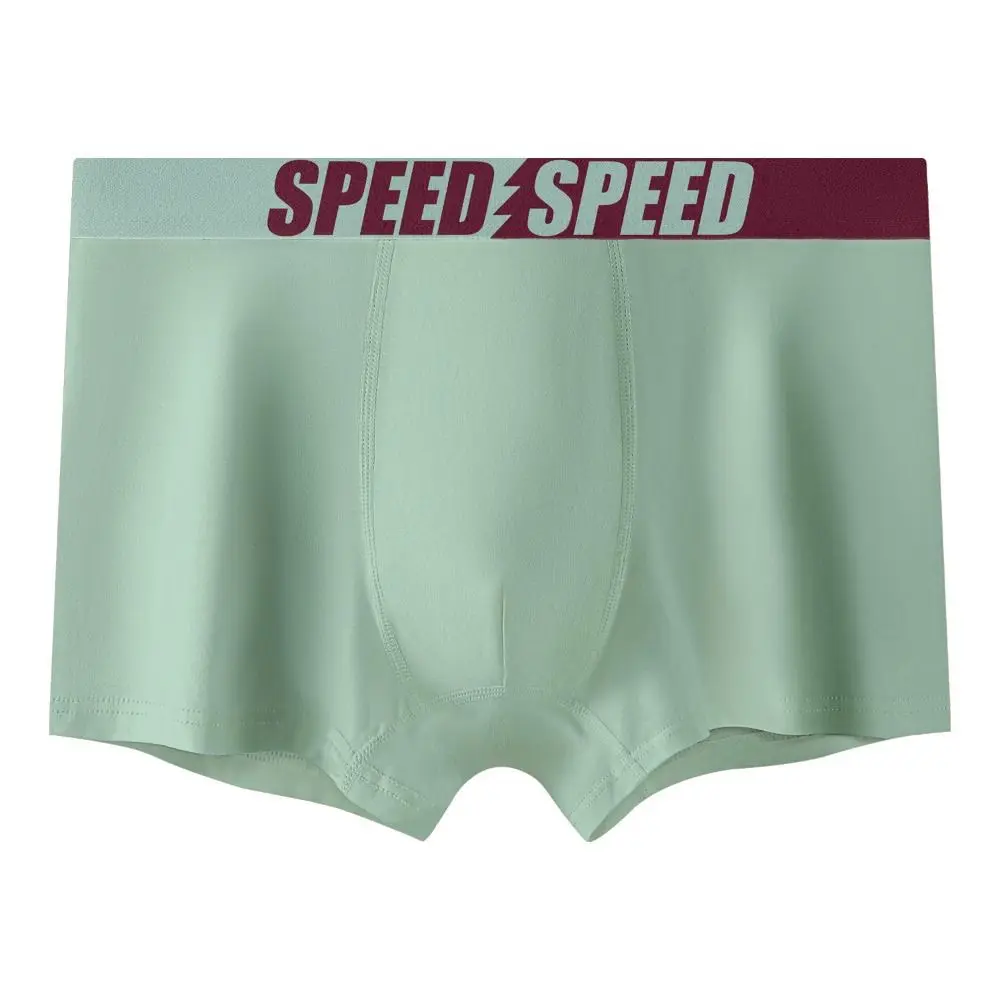 3PCS Fashion Plus Size Men's Boxer Briefs Mid Waist Seamless Letter Printed Panties Elastic Lingerie Shorts Underpants Gifts