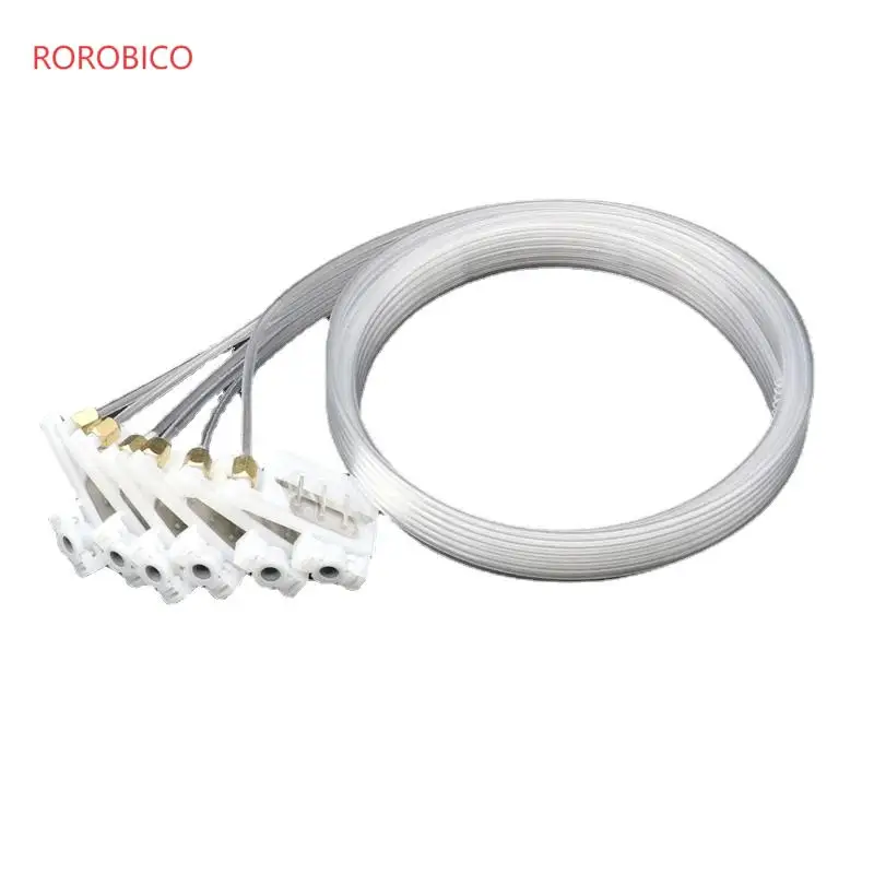 6 peças linha/cor tubo de tinta mangueira linha 1m com uv quadrado pequeno amortecedor parafuso porcas oring para epson r330 t50 l805 l1800 r1390