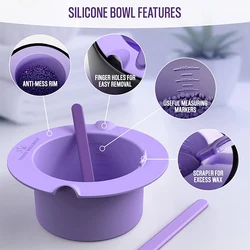 Wax Warmer Thickening Heat-resistant Silicone Bowls Hair Removal Wax Replacement Pot Bowls Hair Removal Reusable Waxing Pot Bowl