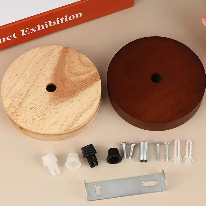 DIY Lighting Accessories 10/12cm Wood Lamp Base Modern Ceiling Plate Wooden Ceiling Holder Pendant Lamp Fitting Chandelier Base