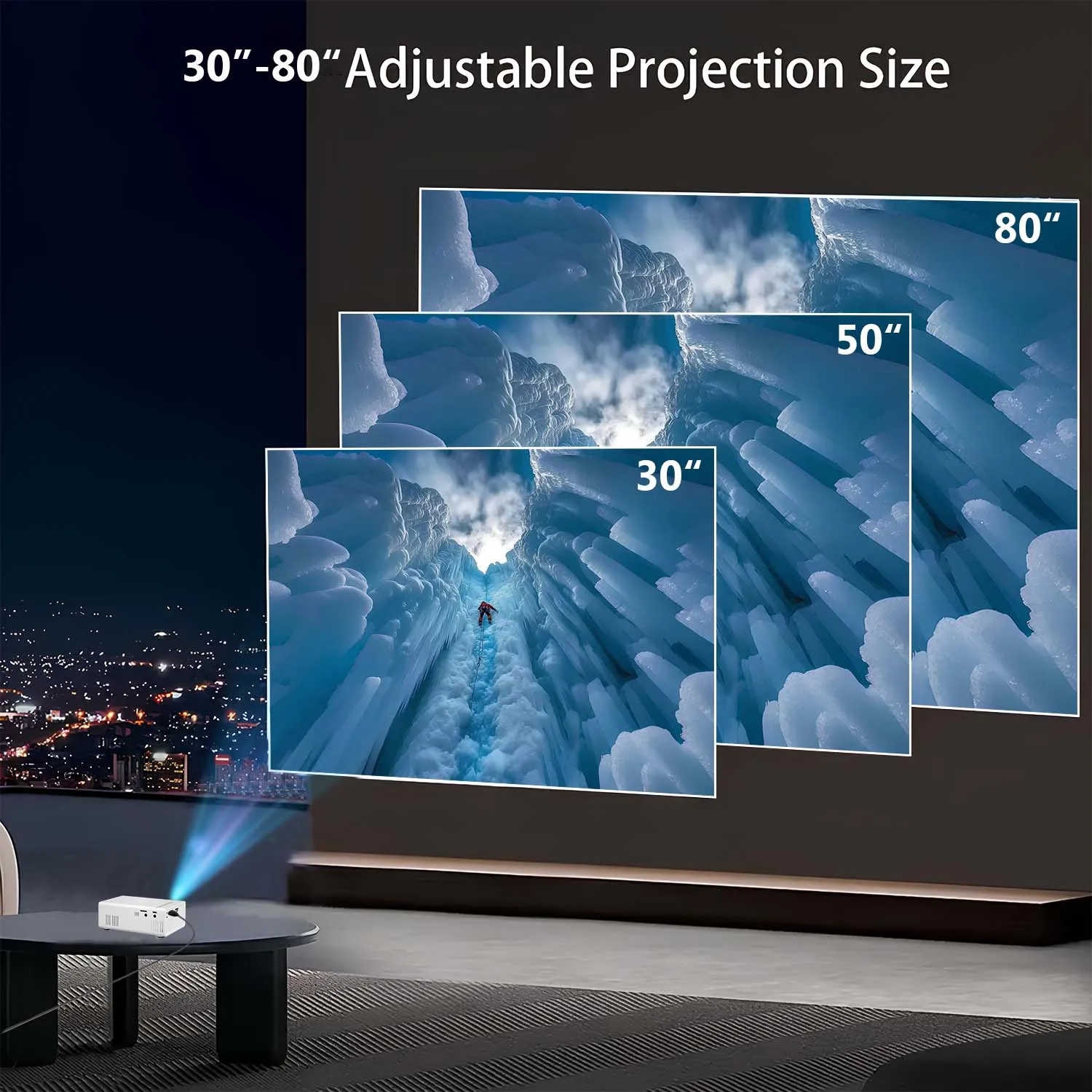 Projector Mini Projector with USB HDMI, Small Portable Outdoor Movie Video DLP LED for Home Camping Travel