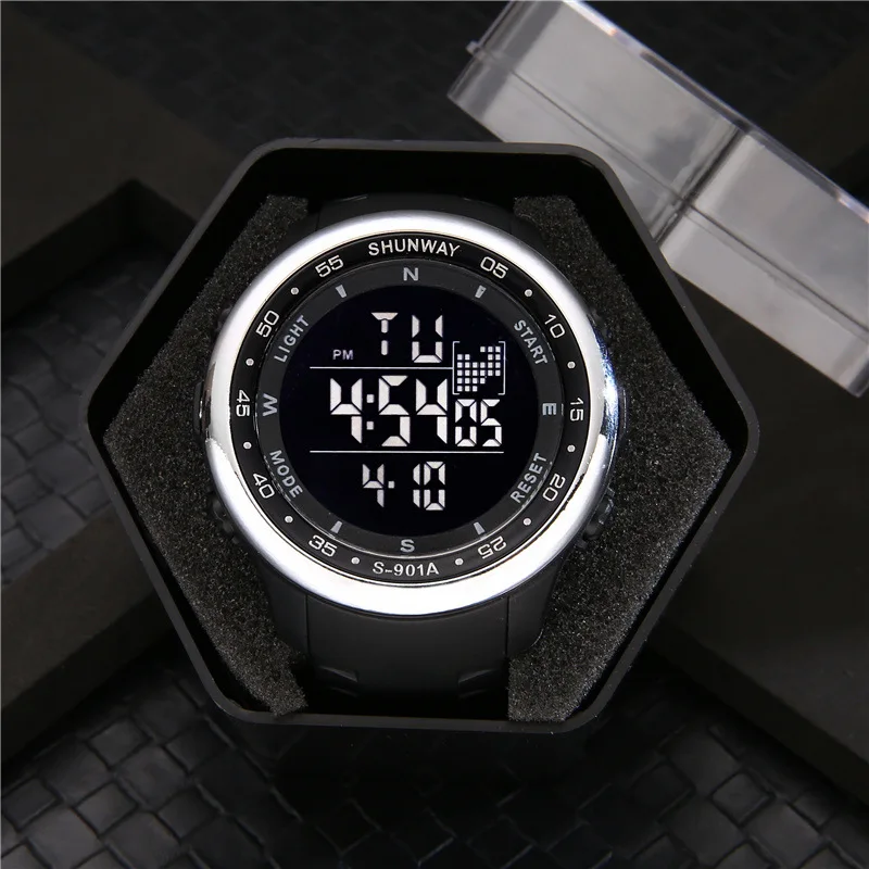 UTHAI CE124 Waterproof Nightlight Alarm Clock Sports Men\'s Electronic Watch Fashion Creativity Multifunctional Electronic Watch