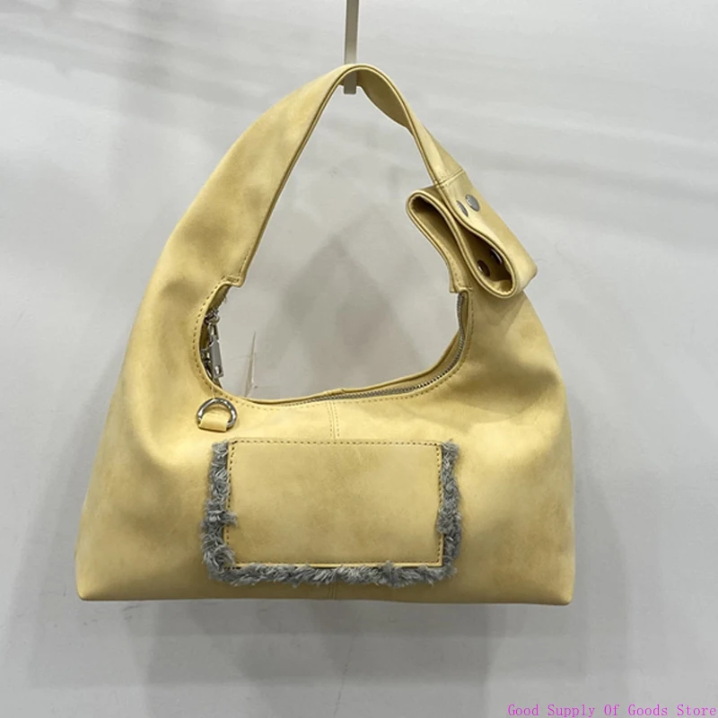 

Faux Suede Large Capacity Tote Bags For Women Luxury Designer Handbags Purses 2025 New In Fashion Underarm Rivet Wide Shoulder