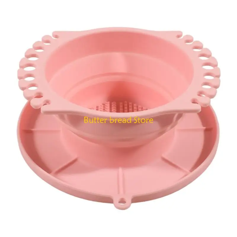 W89C Foldable Silicone Paint Brush Washer With Drying Rack Portable Brush Cleaning Container For Acrylic Watercolor Painting