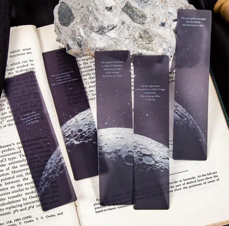 5pcs/pack Space Tour Series Bookmark PVC Reading Book mark dusk moon Book Page Marker Stationery Supplies SN4152