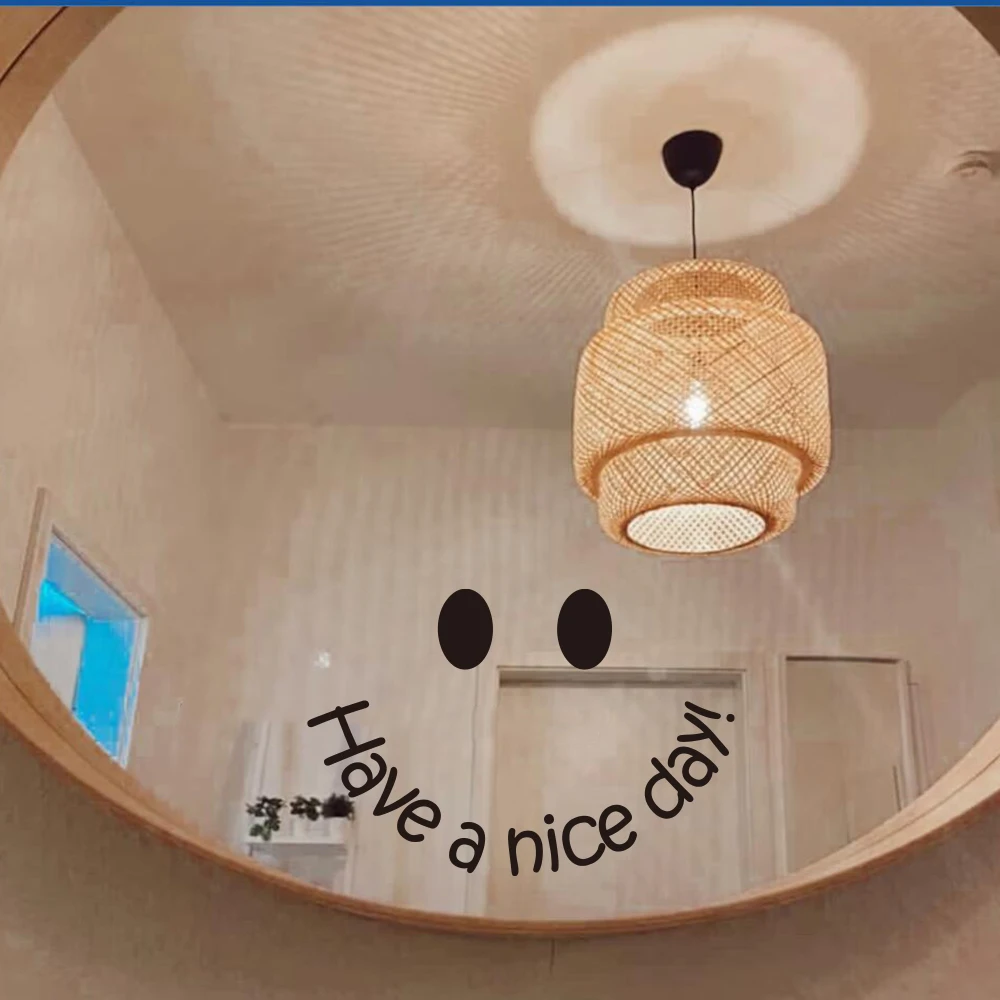 Smiley Have A Nice Day Mirror Sticker Decal for Bathroom Living Room Bedroom Home Decor