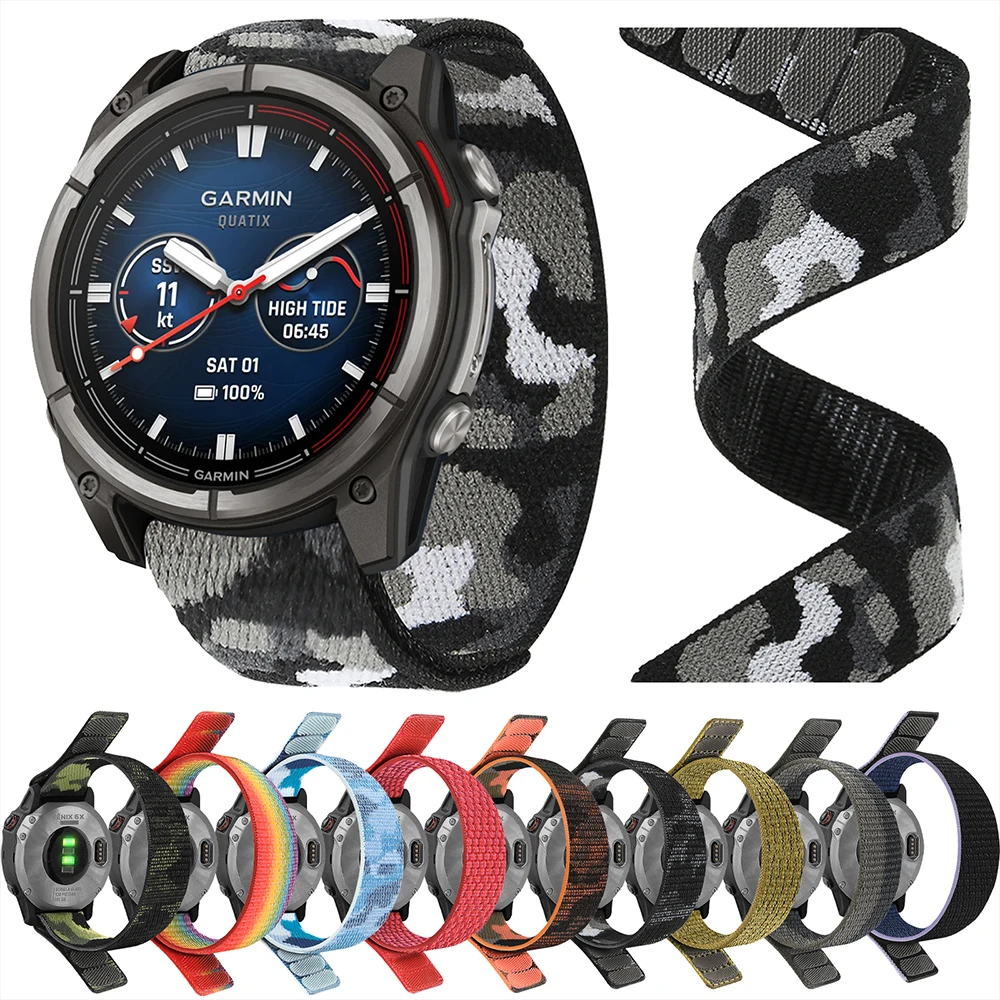 22 mm 26 mm Nylon-Hakenschlaufenarmband für Garmin TACTIX 8 7/Forerunner 970 965 Fenix 8 7 8X 7X 6X Pro/Epix Pro Gen2 Enduro 3 Armband