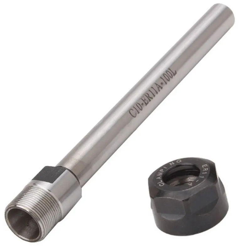 1PCS A/M Deep Processing CNC Straight Shank 10mm Extension Rod C10 ER8 ER11 C10 ER16 100L 150L 200L Collet Chuck For CNC Milling