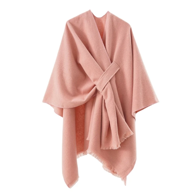 Poncho enveloppant pour femmes, châle ouvert sur le devant, surdimensionné, fournitures pull d'hiver, classique, ouvert sur