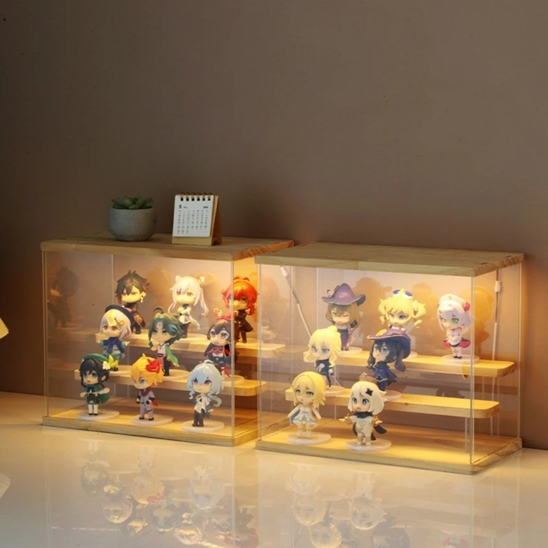 Vitrine en acrylique transparent polyvalente pour figurines collection, assemblage facile, support poupées, support