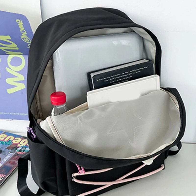 Sac à dos à motif étoile pour filles, cartable d'école léger pour étudiants et adolescents, sac à dos de voyage décontracté pour femmes, sac à dos de grande capacité, Y2K Hot